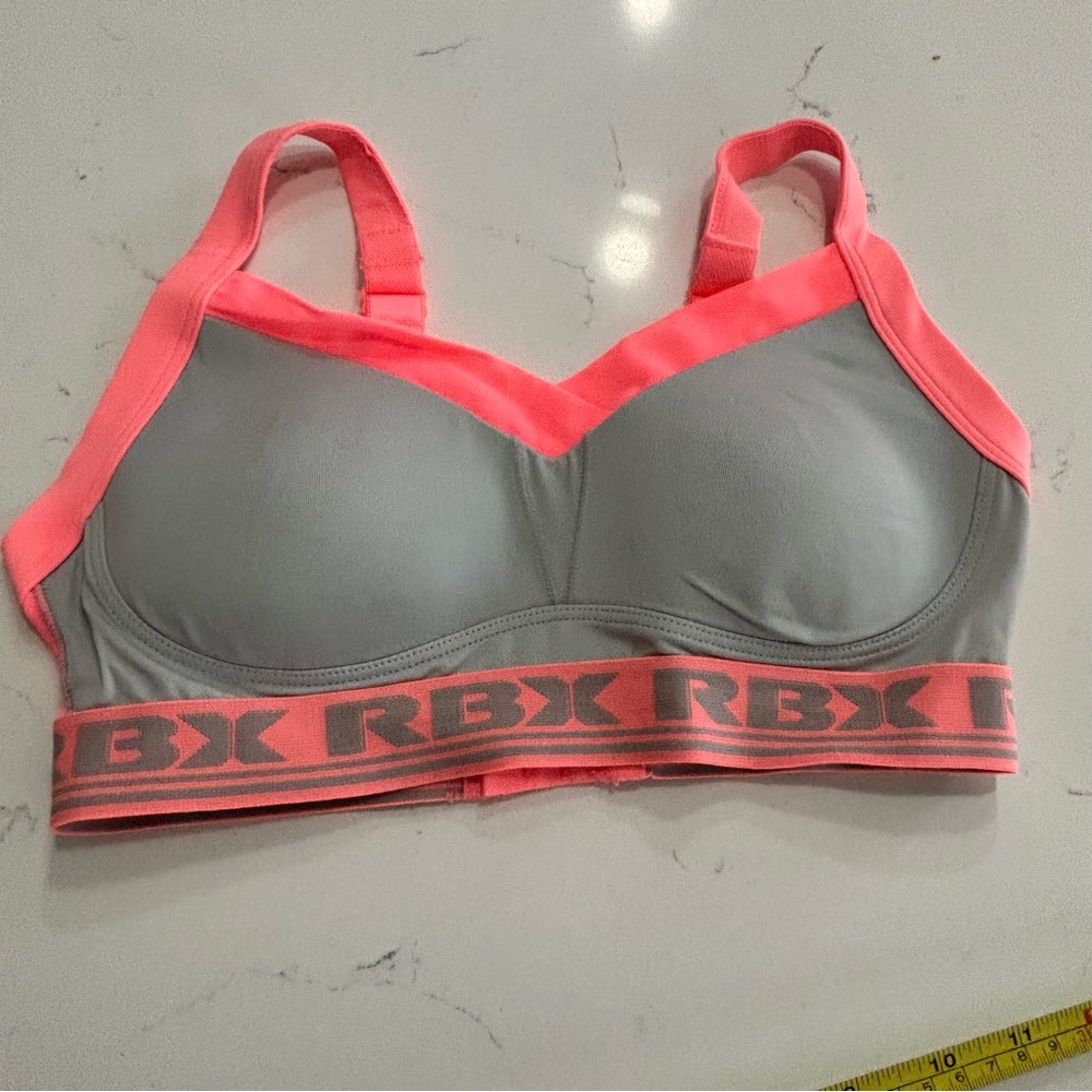 RBX Women's Gray and Pink Sports Bra